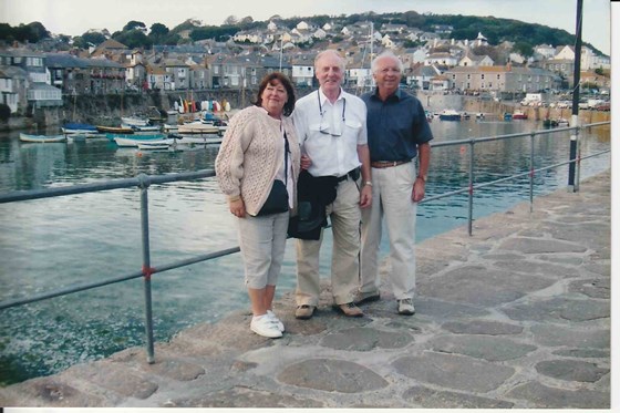 Vivienne and Doug with Dad in Cornwall