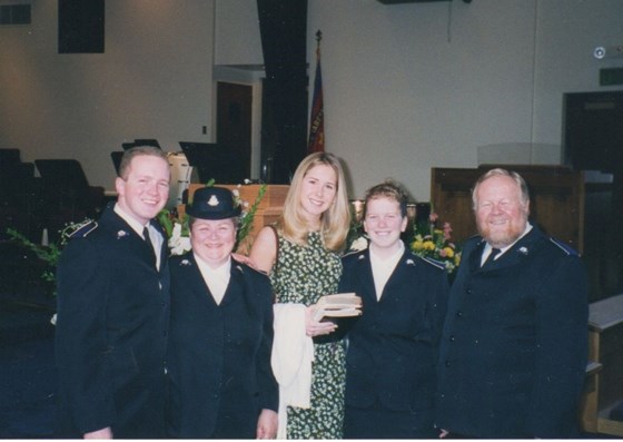 The Spencer family in Salvation Army uniform (with Elizabeth Strickland)