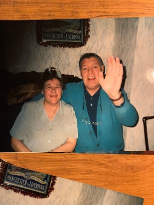 Mum & dad so much missed . I like this photo , looks like dads waving back to us to say we are alright , I’ve got mum now x
