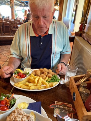 Eric loved a meal out, our last meal out together at The Steamer Inn, Shanklin was 