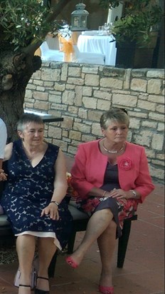 Maureen and Wendy at Alex and Adams Cyprus wedding 2015