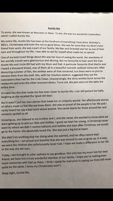 Rachael’s tribute to Auntie Mo. As read at her Celebration of life service on 8th April 2019. 