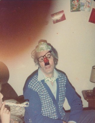 Acting silly at Christmas 1982