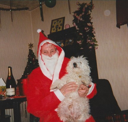 'Santa',  with his little dog Kenny!