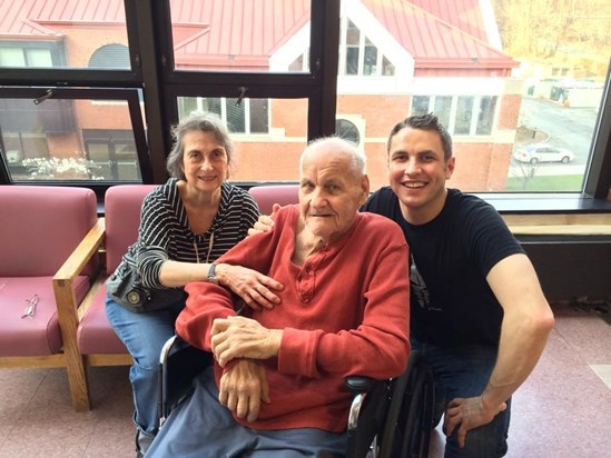 Marty with his son, Jared, and his partner, Gloria, in 2014