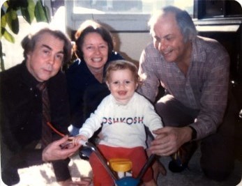 Marty with his son, Jared, babysitter Florence and friend Al