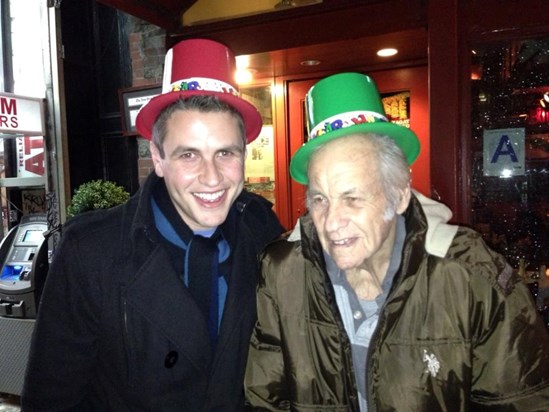 Marty with his son, Jared, on New Year's Eve in 2012