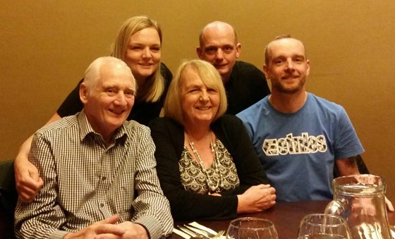 The five of us together. Me, mum, dad, Ady and Steve.
