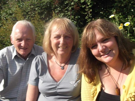 Dad, Mum and me at Stratford Butterfly Farm.
