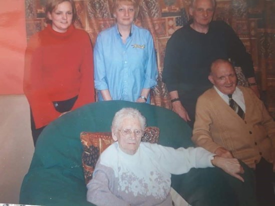 Me, my cousin Dawn, Dad, Grandma and Grandad.