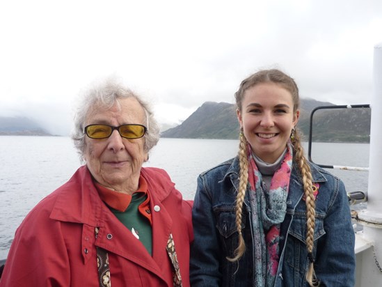 Mum and Hayley on the ferry to Skye, September 2015