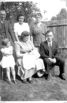 Stella with her Parents and Brother's family 1948