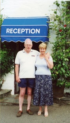 2000 - outside the Port Gaverne hotel, we stayed there for our 40th wedding anniversary, and had a meal at Rick Stein's Seafood Restaurant in Padstow
