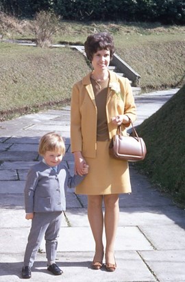 1970 Val with Gary, April 11th 1970, and Val and Gary are on their way to Diane's wedding. Val made Gary's suit
