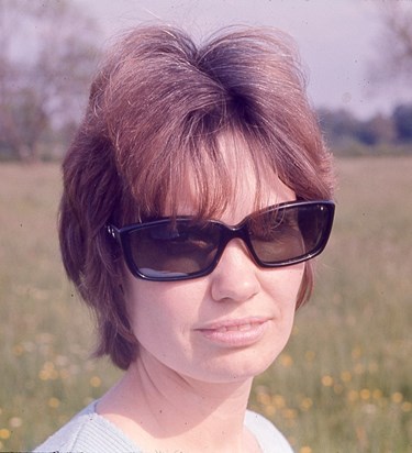 1974 - a lovely portrait of Val by the River Great Ouse at Offord 