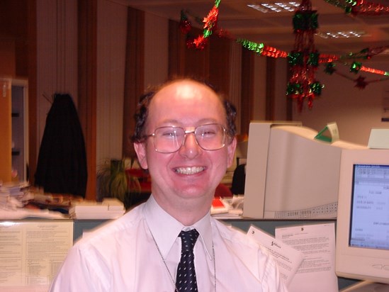 Justin at ONS in December 2002, cheerful, shortly before the Christmas Lunch.