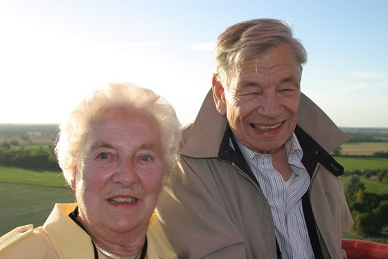 John and Mary hot air ballooning, 67th wedding anniversary celebration, 14 September 2003