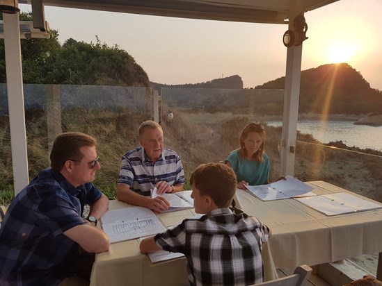 Watching the sun go down at a clifftop restaurant in Sidari Corfu