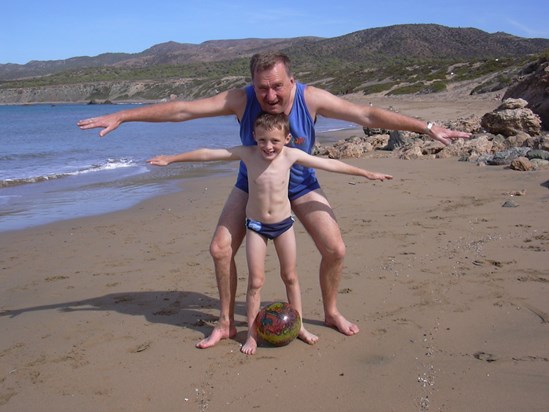 John and grandson Jack in Cyprus