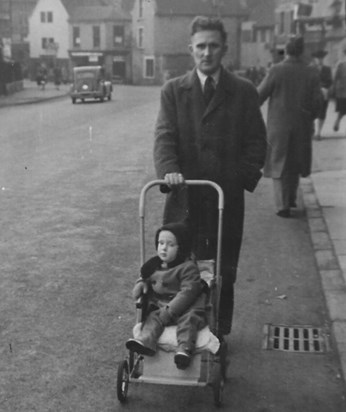 John In Pushchair With His Dad Jack
