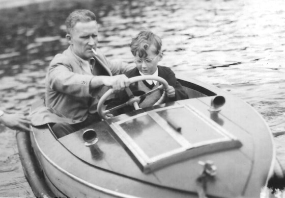 John With His Dad Jack In A Boat