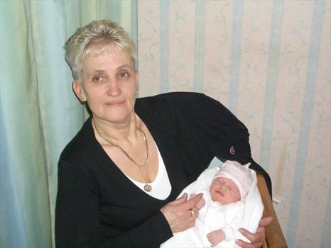 Sue after the birth of her beautiful grand-daughter, Lilly