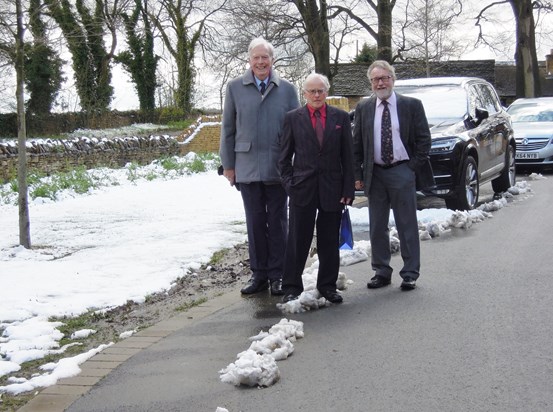Clive, Tony and Peter arriving at Angela's birthday lunch April 2016