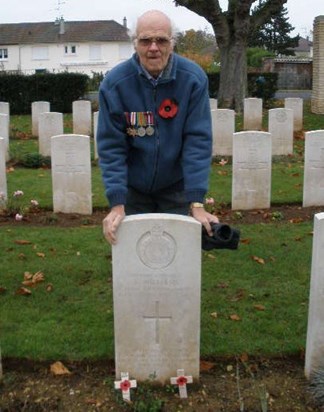 Tony @ His fathers Grave (killed in the Normandy Invasion)