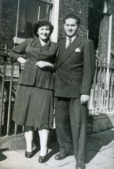 Engagement Picture, taken outside her house at Swedenborg Square June 1951