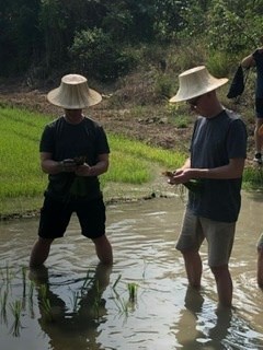 David & Mike planting rice