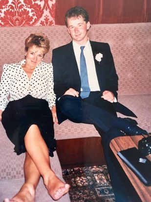 Lynne with David at Rob’s wedding.