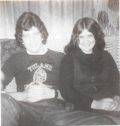 A young Julie and Stephen at Mum's (1973)