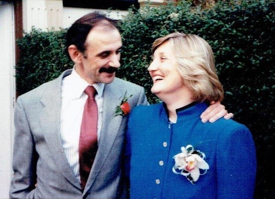 Malcolm and Sue's wedding day, St Annes on Sea, October 1988