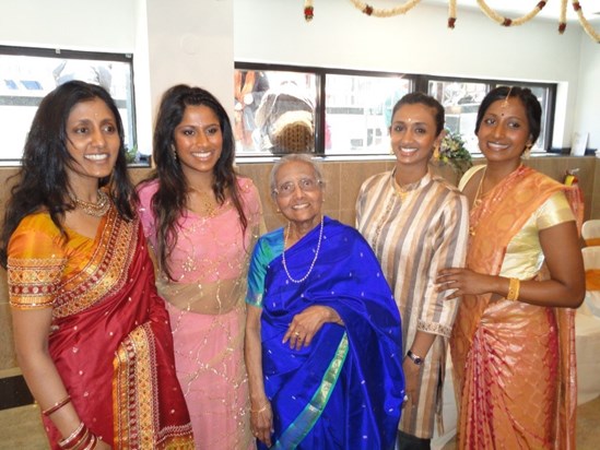Amma with her four Grand Daughters