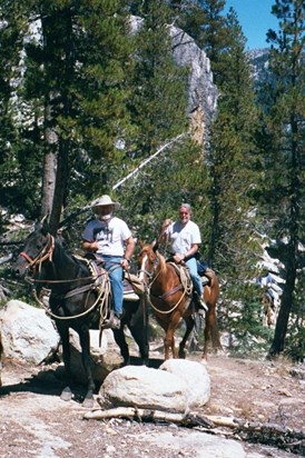 Riding the trail in High Sierras