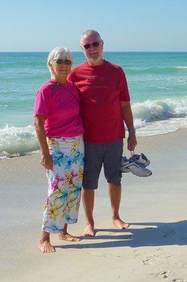 With Polly at beach near Tampa