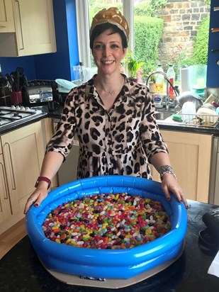 Vicky and her 40th birthday jelly beans