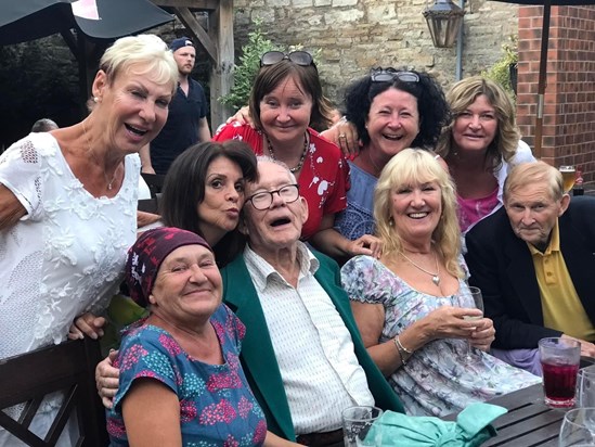 Dad with his lady’s at his favourite place - Accrington Wetherspoons for small ham egg & chips 