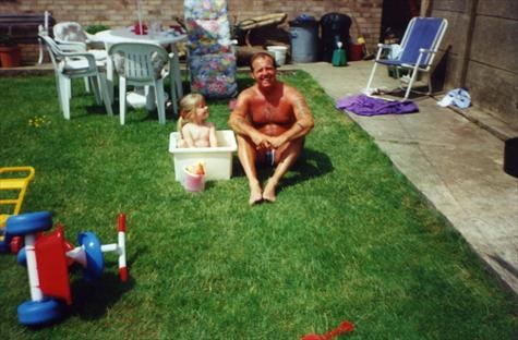 jade and dad playing in the sun