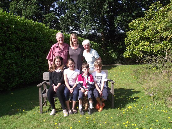 Barrie, Shirley, Clare and grandchildren, August 2010