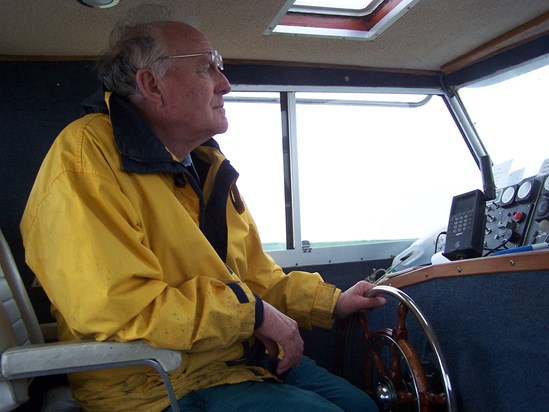 Dad just doing what he loved best … steering boats and pottering about on the River Alde.