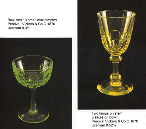 Two wine glasses, c1870