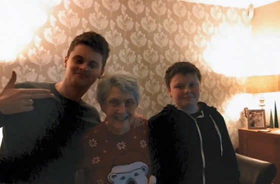 With her growing Grandsons