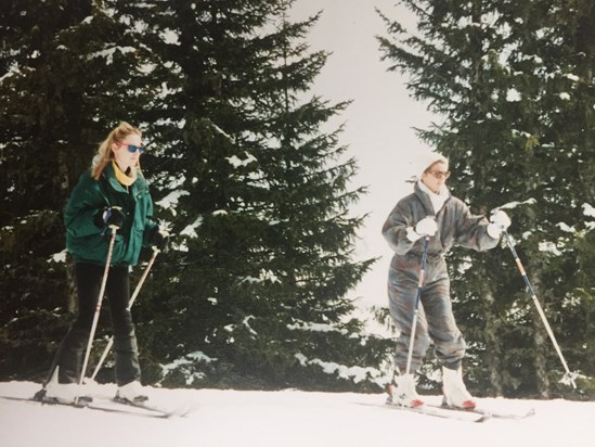 Our first ski lesson in Les Saisies -  March 1994