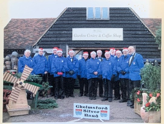 Chelmsford silver band. Bandmaster John far right