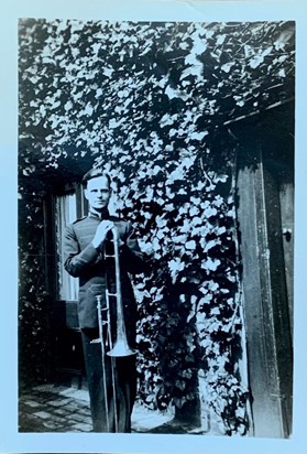 John posing with his trombone