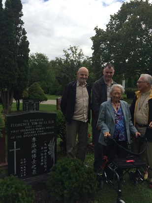 John and Mike at the grave of Florence Tim Oi, the first woman priest in the Anglican communion