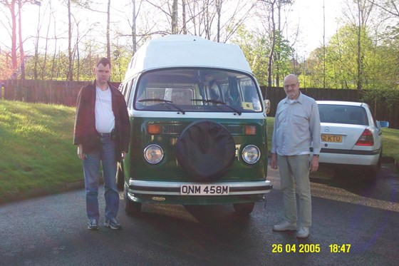 John and Mike in front of a Kamper Van we hired