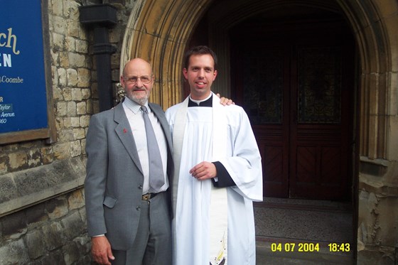 John with his friend Fr Louis at Louis' ordination