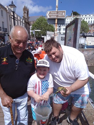 Crabbing with grandad Brian 